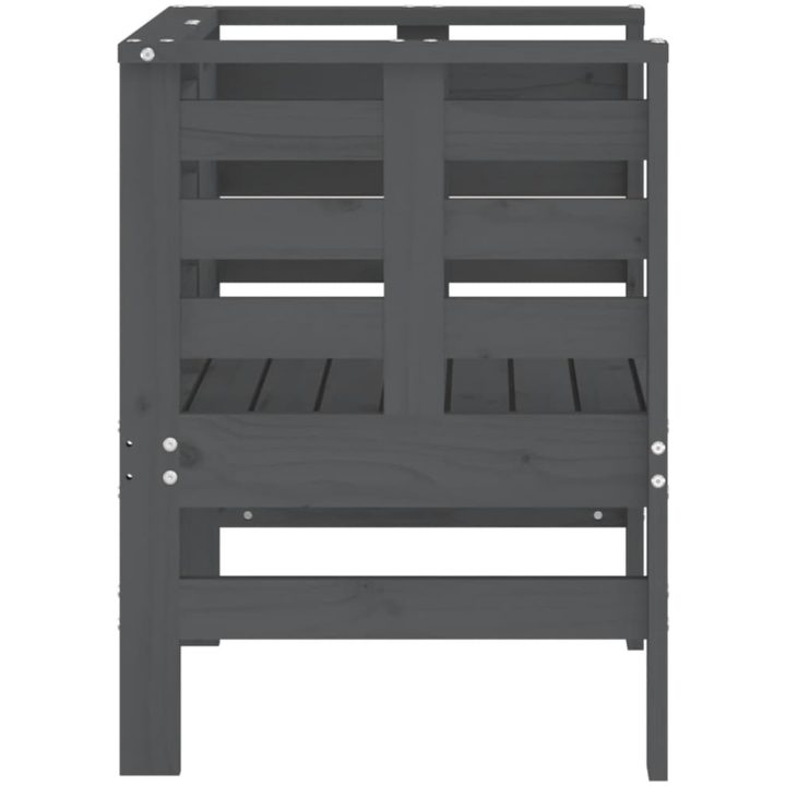 Trädgårdsstolar 2 st grå 61,5x53x71 cm massiv furu vidaXL – bild 6