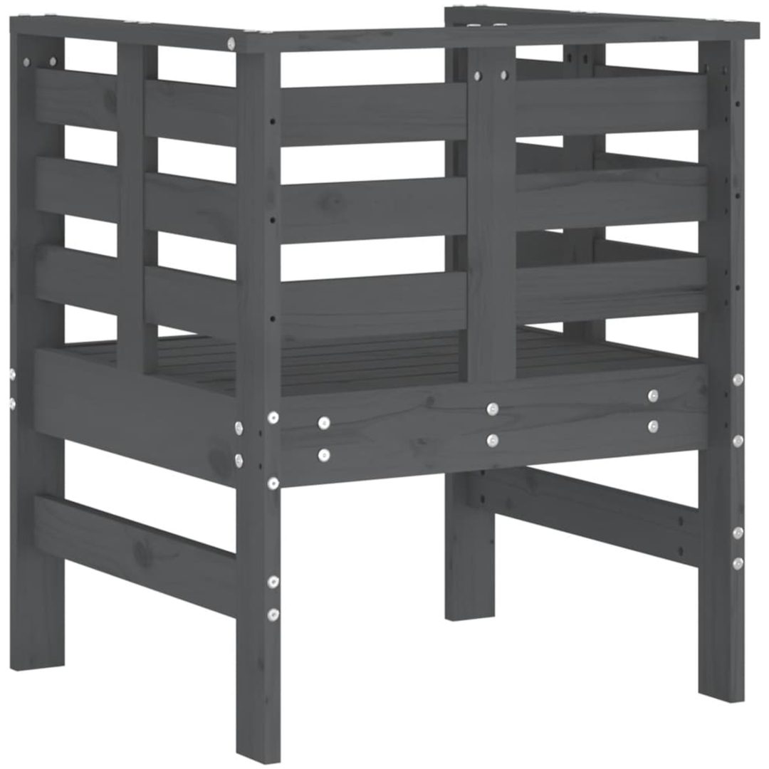 Trädgårdsstolar 2 st grå 61,5x53x71 cm massiv furu vidaXL – bild 7