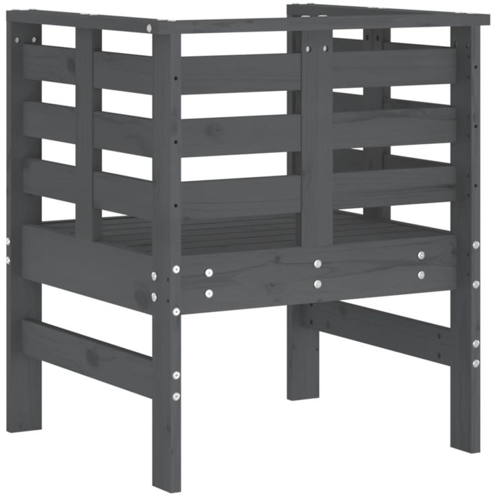Trädgårdsstolar 2 st grå 61,5x53x71 cm massiv furu vidaXL – bild 7