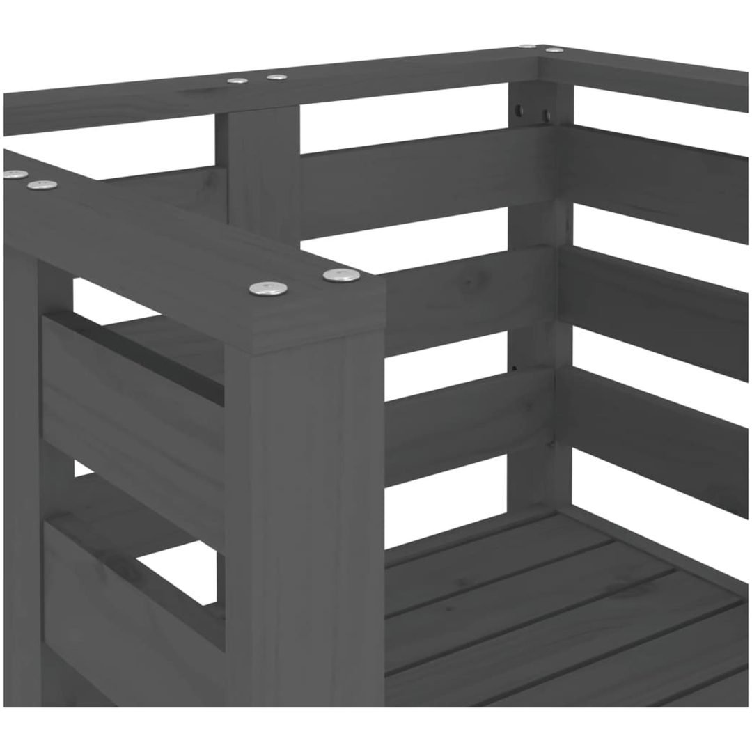 Trädgårdsstolar 2 st grå 61,5x53x71 cm massiv furu vidaXL – bild 8