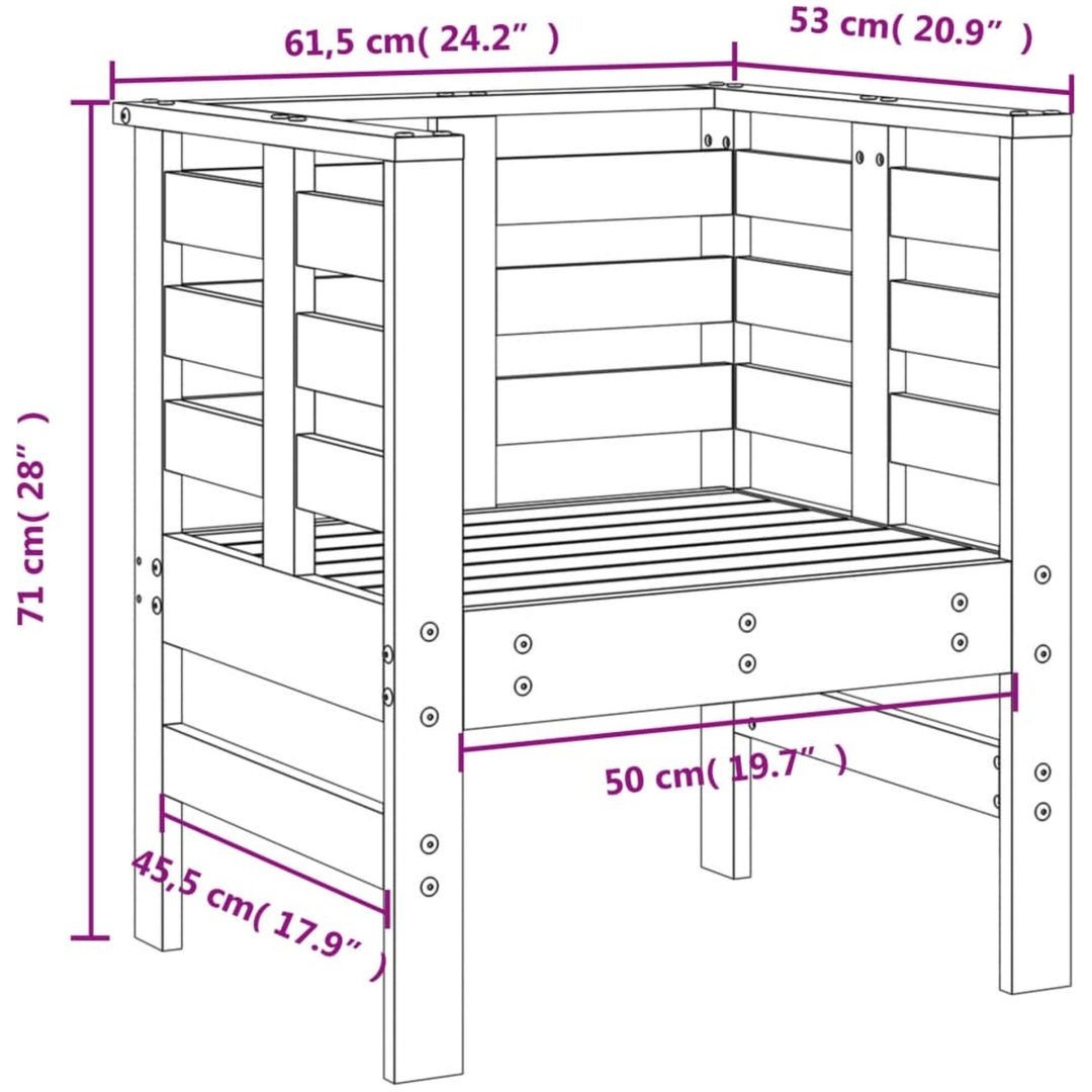 Trädgårdsstolar 2 st grå 61,5x53x71 cm massiv furu vidaXL – bild 10