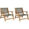 Trädgårdsstolar 2 st Grå 76x67x73.5 cm Massivt trä akaciaträ vidaXL 67 x 78 x 73 cm – miniatyr 2