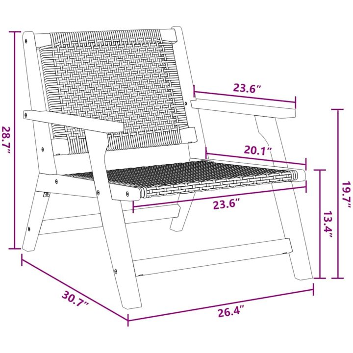 Trädgårdsstolar 2 st Grå 76x67x73.5 cm Massivt trä akaciaträ vidaXL 67 x 78 x 73 cm – bild 11