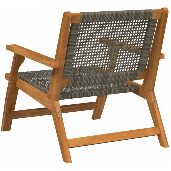 Trädgårdsstolar 2 st Grå 76x67x73.5 cm Massivt trä akaciaträ vidaXL 67 x 78 x 73 cm – bild 5