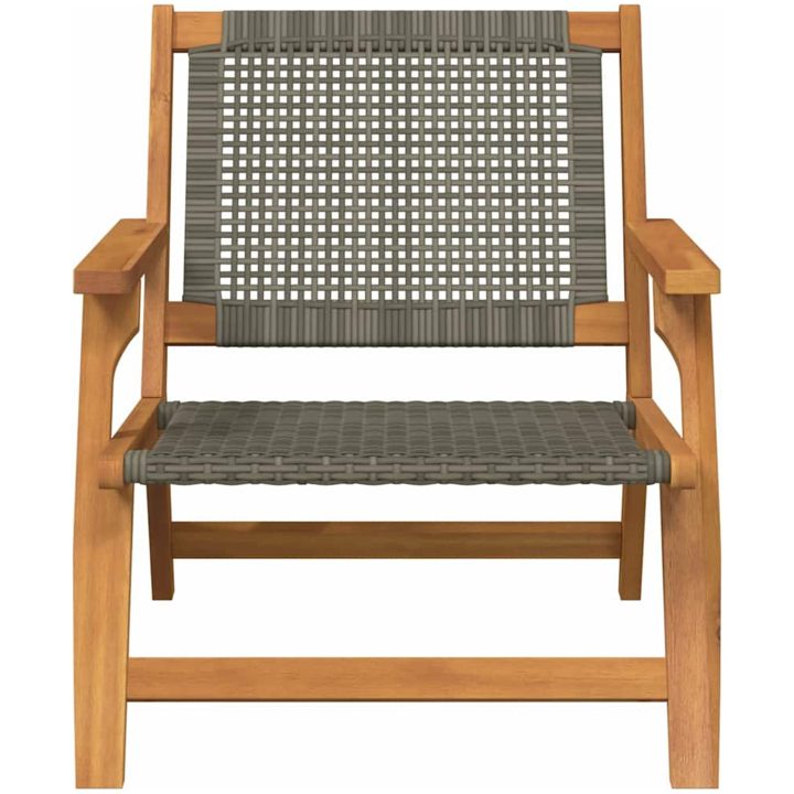 Trädgårdsstolar 2 st Grå 76x67x73.5 cm Massivt trä akaciaträ vidaXL 67 x 78 x 73 cm – bild 6