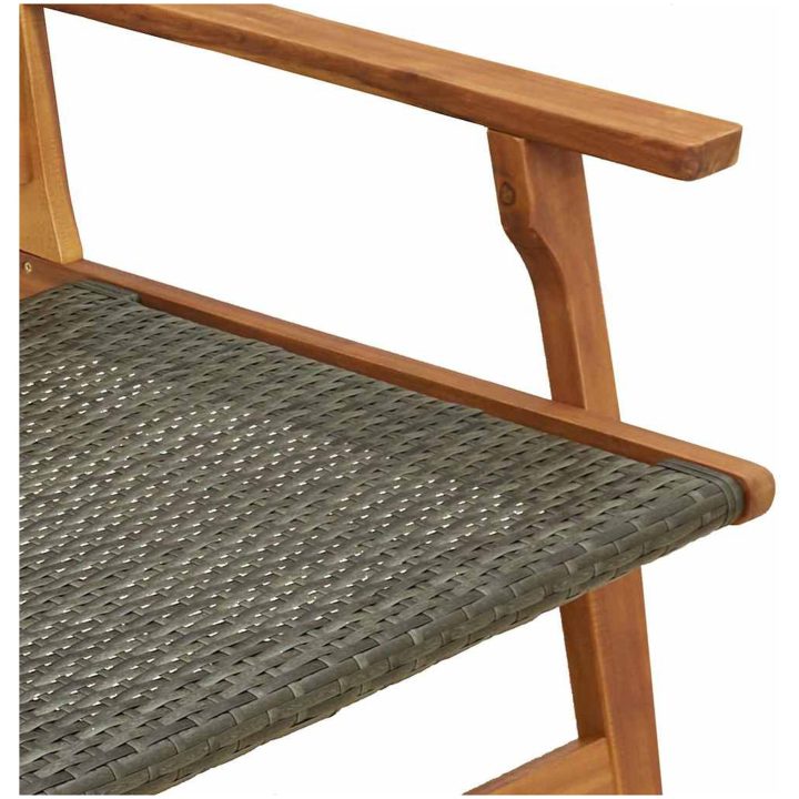 Trädgårdsstolar 2 st Grå 76x67x73.5 cm Massivt trä akaciaträ vidaXL 67 x 78 x 73 cm – bild 8