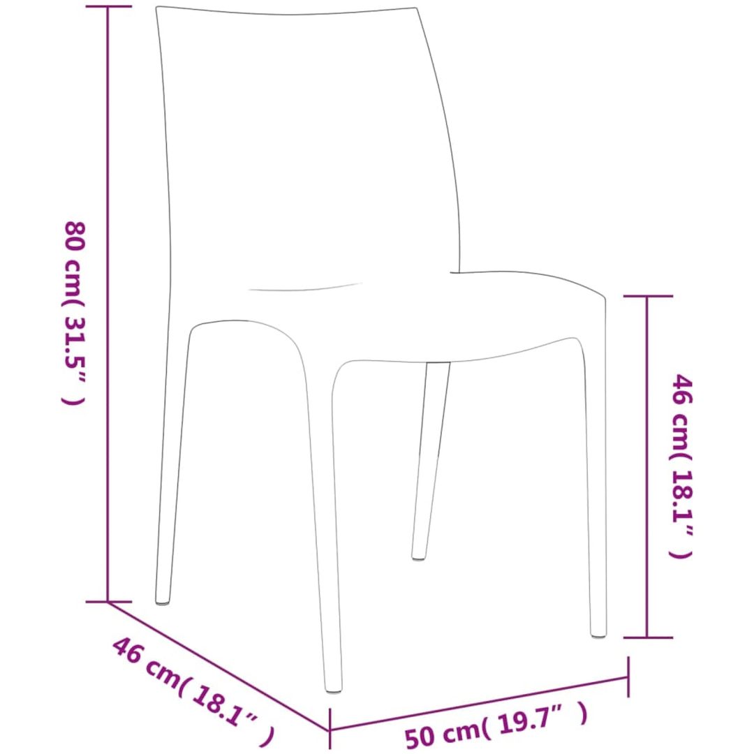 Trädgårdsstolar 2 st gräddvit 50x46x80 cm polypropen vidaXL – bild 8