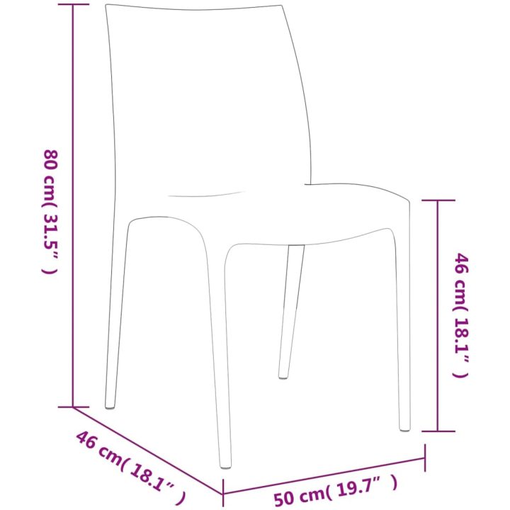 Trädgårdsstolar 2 st gräddvit 50x46x80 cm polypropen vidaXL – bild 8
