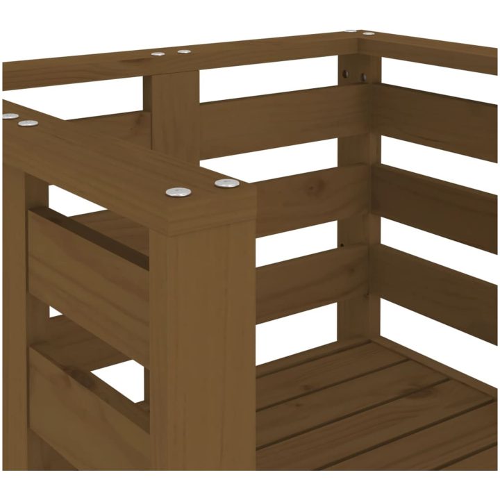 Trädgårdsstolar 2 st honungsbrun 61,5x53x71 cm massiv furu vidaXL – bild 8