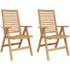 Trädgårdsstolar 2 st i solid teak vidaXL Standard – miniatyr 2