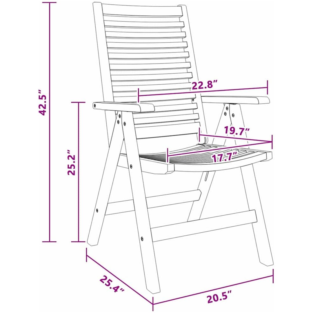 Trädgårdsstolar 2 st i solid teak vidaXL Standard – bild 11