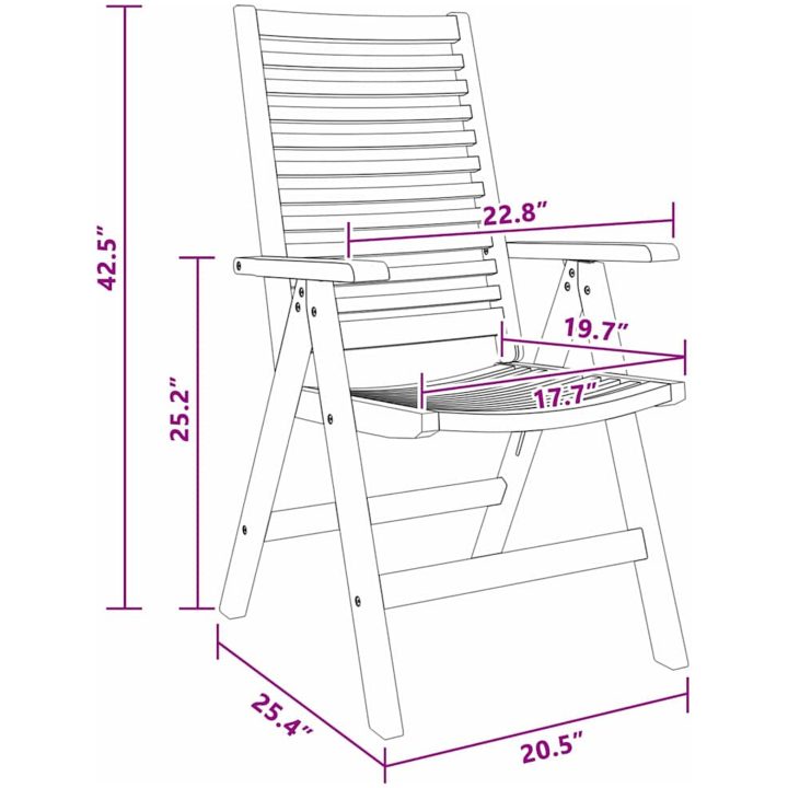 Trädgårdsstolar 2 st i solid teak vidaXL Standard – bild 11