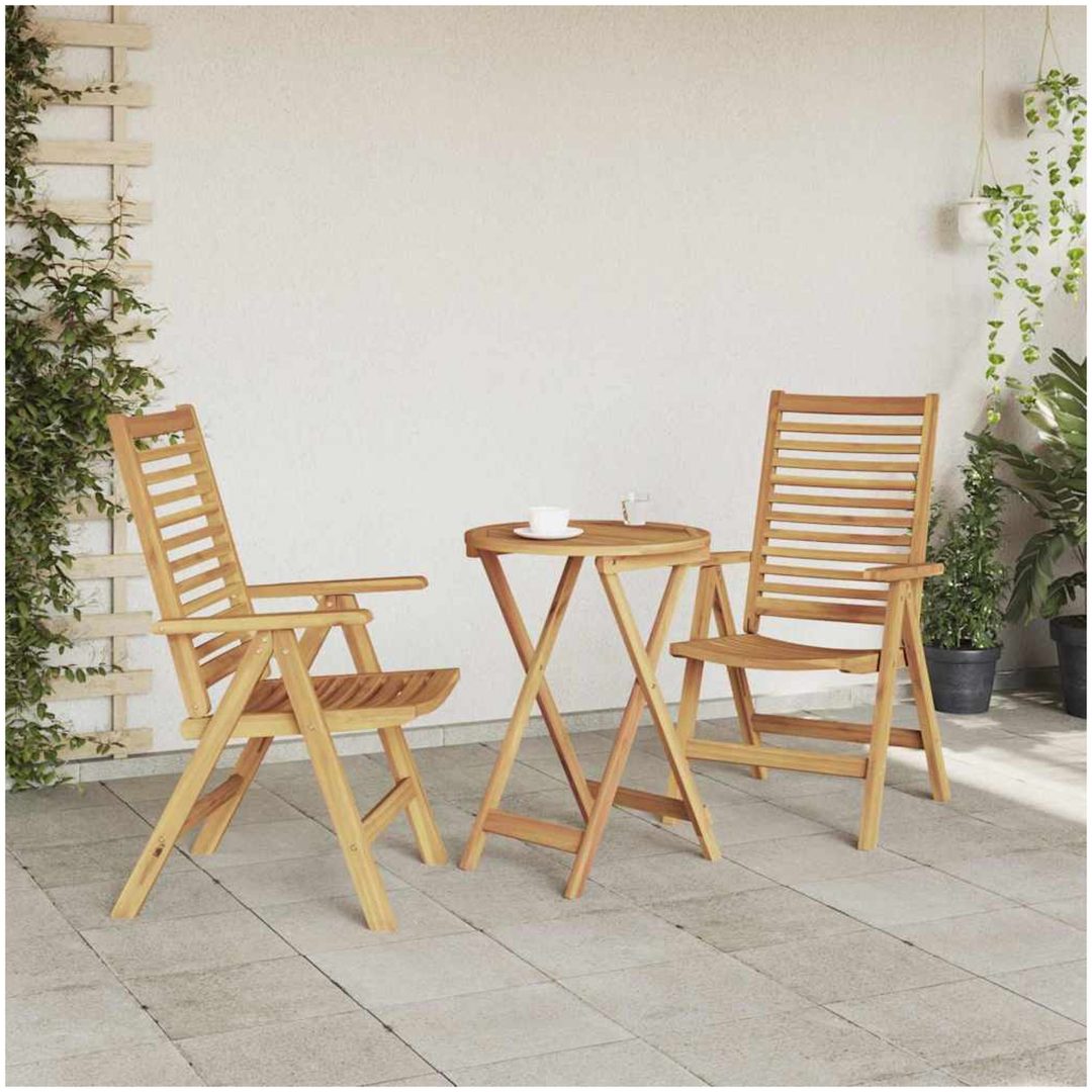 Trädgårdsstolar 2 st i solid teak vidaXL Standard – bild 3