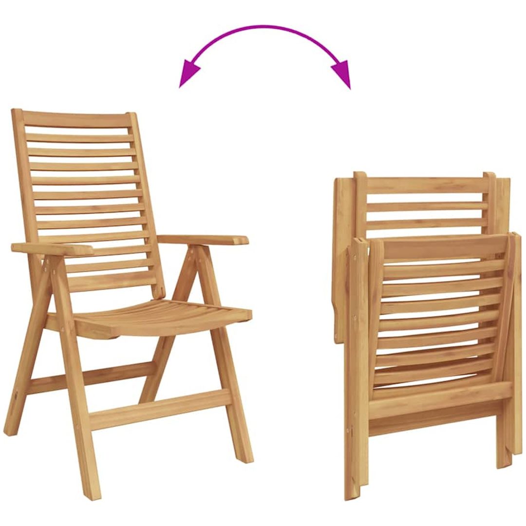 Trädgårdsstolar 2 st i solid teak vidaXL Standard – bild 10