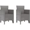 Trädgårdsstolar 2 st Ljusgrå Poly Rattan vidaXL 53 x 49 x 85 cm – miniatyr 2