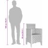 Trädgårdsstolar 2 st Ljusgrå Poly Rattan vidaXL 53 x 49 x 85 cm – miniatyr 11