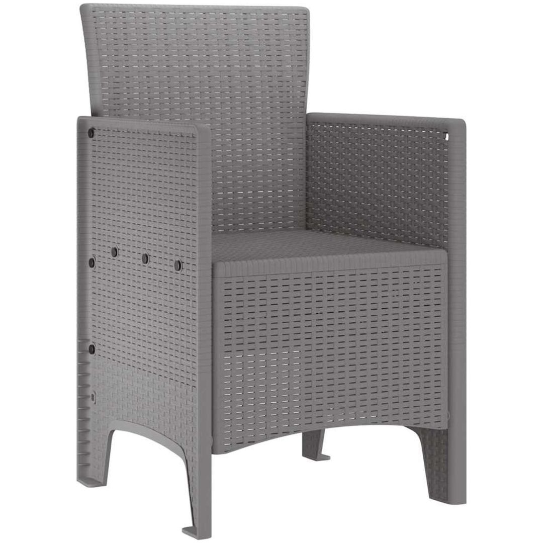 Trädgårdsstolar 2 st Ljusgrå Poly Rattan vidaXL 53 x 49 x 85 cm – bild 4