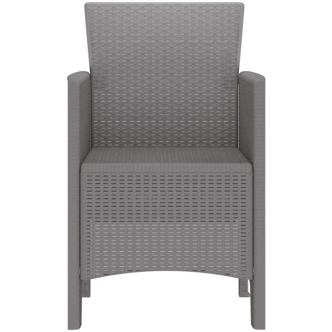 Trädgårdsstolar 2 st Ljusgrå Poly Rattan vidaXL 53 x 49 x 85 cm – bild 6