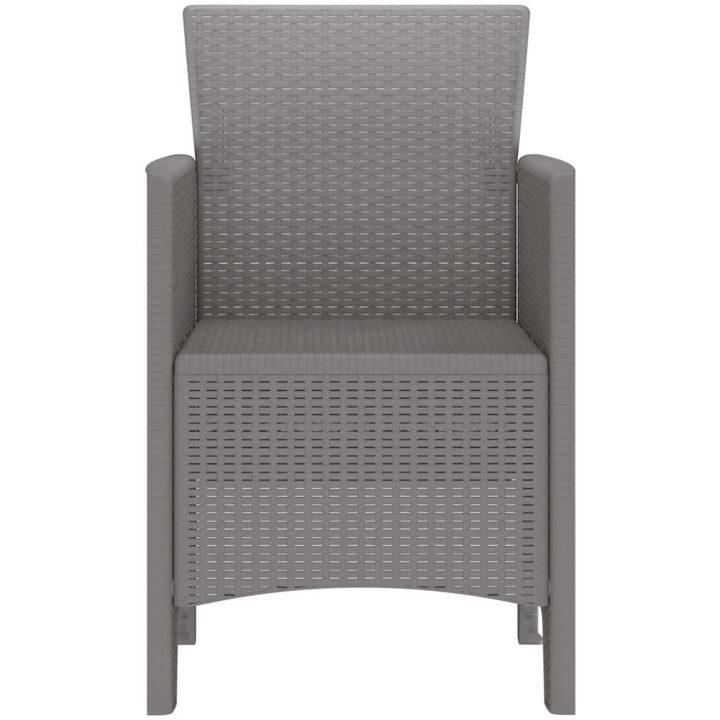 Trädgårdsstolar 2 st Ljusgrå Poly Rattan vidaXL 53 x 49 x 85 cm – bild 6