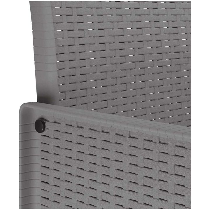 Trädgårdsstolar 2 st Ljusgrå Poly Rattan vidaXL 53 x 49 x 85 cm – bild 9