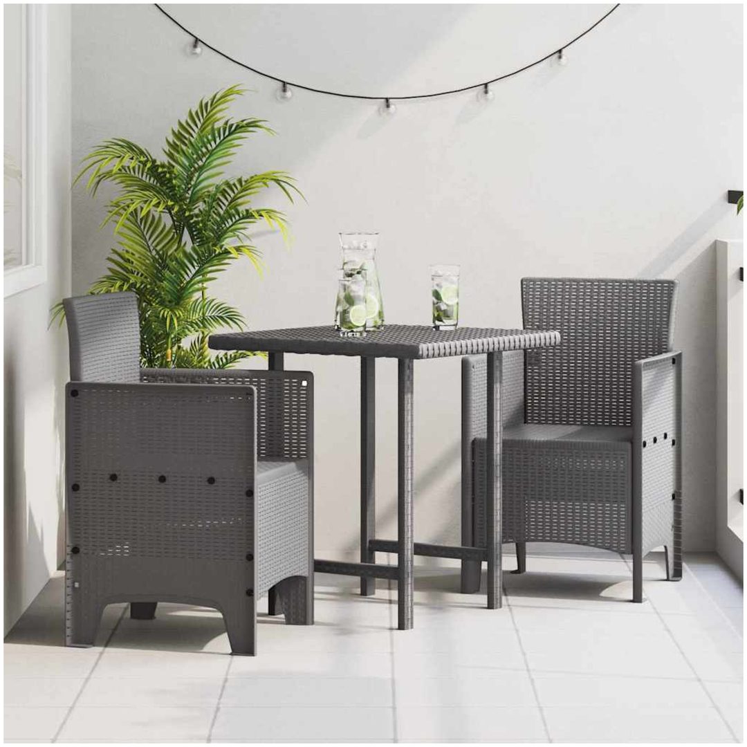 Trädgårdsstolar 2 st Ljusgrå Poly Rattan vidaXL 53 x 49 x 85 cm