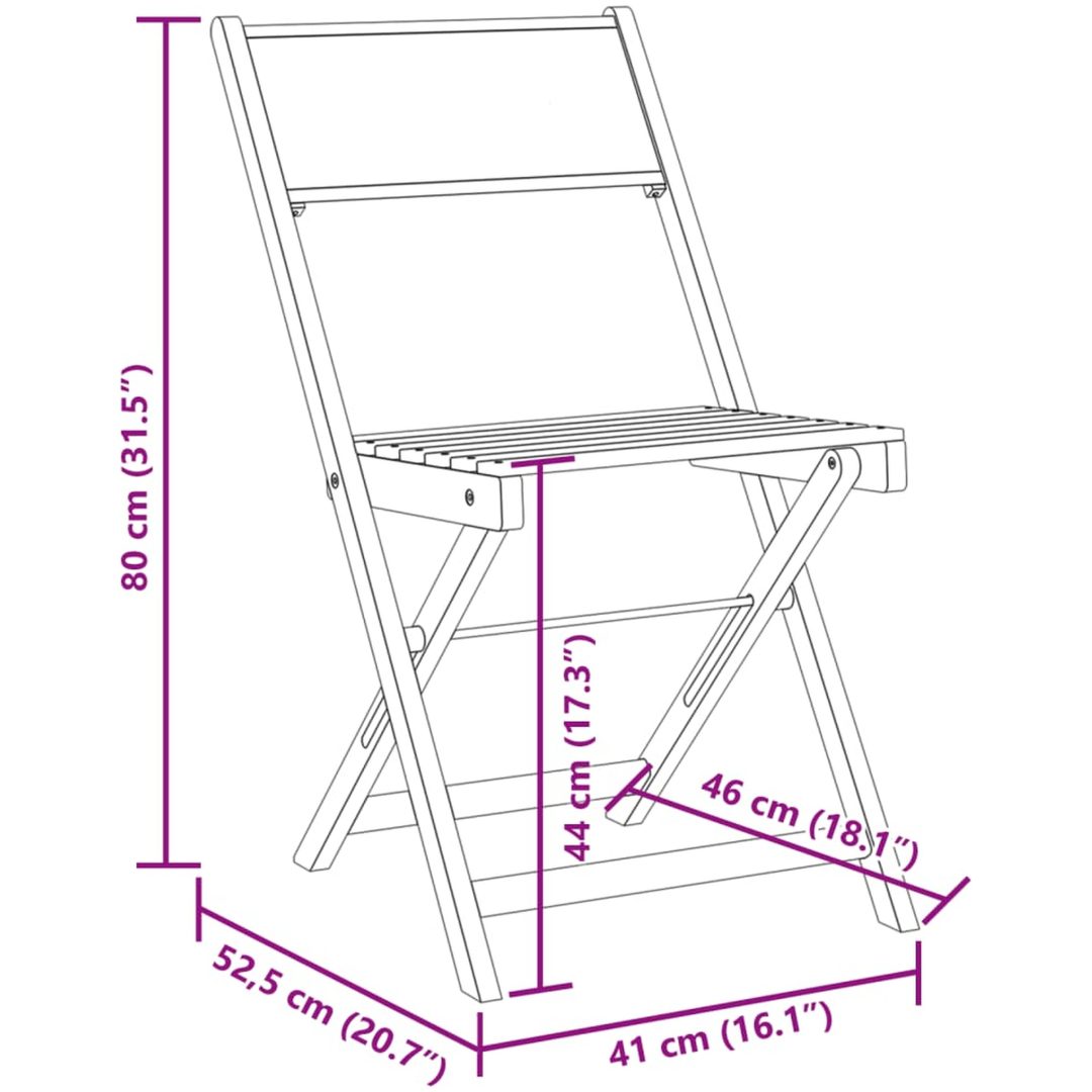 Trädgårdsstolar 2 st massiv akacia och tyg beige vidaXL – bild 11