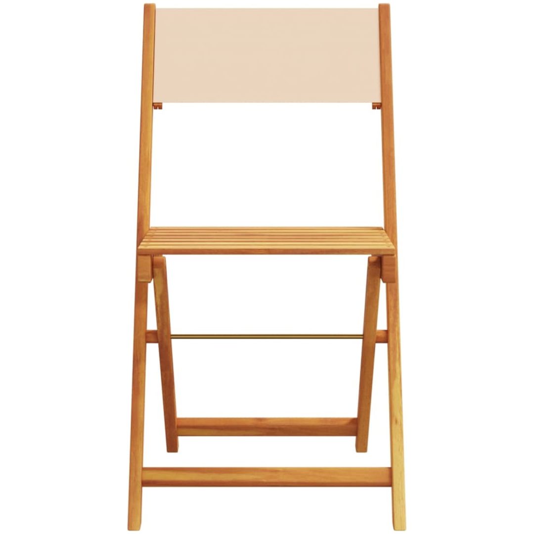 Trädgårdsstolar 2 st massiv akacia och tyg beige vidaXL – bild 5