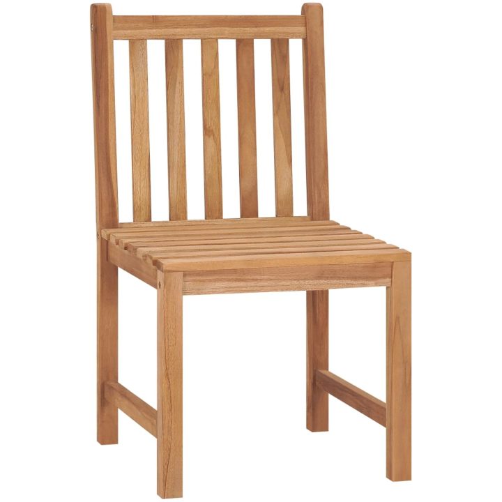 Trädgårdsstolar 2 st massiv teak vidaXL – bild 2