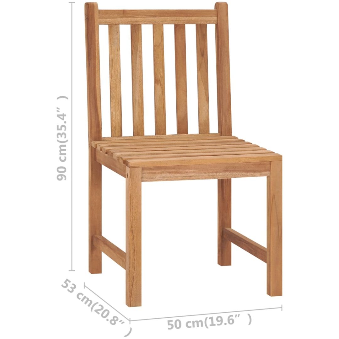 Trädgårdsstolar 2 st massiv teak vidaXL – bild 8