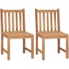 Trädgårdsstolar 2 st massiv teak vidaXL – miniatyr 1