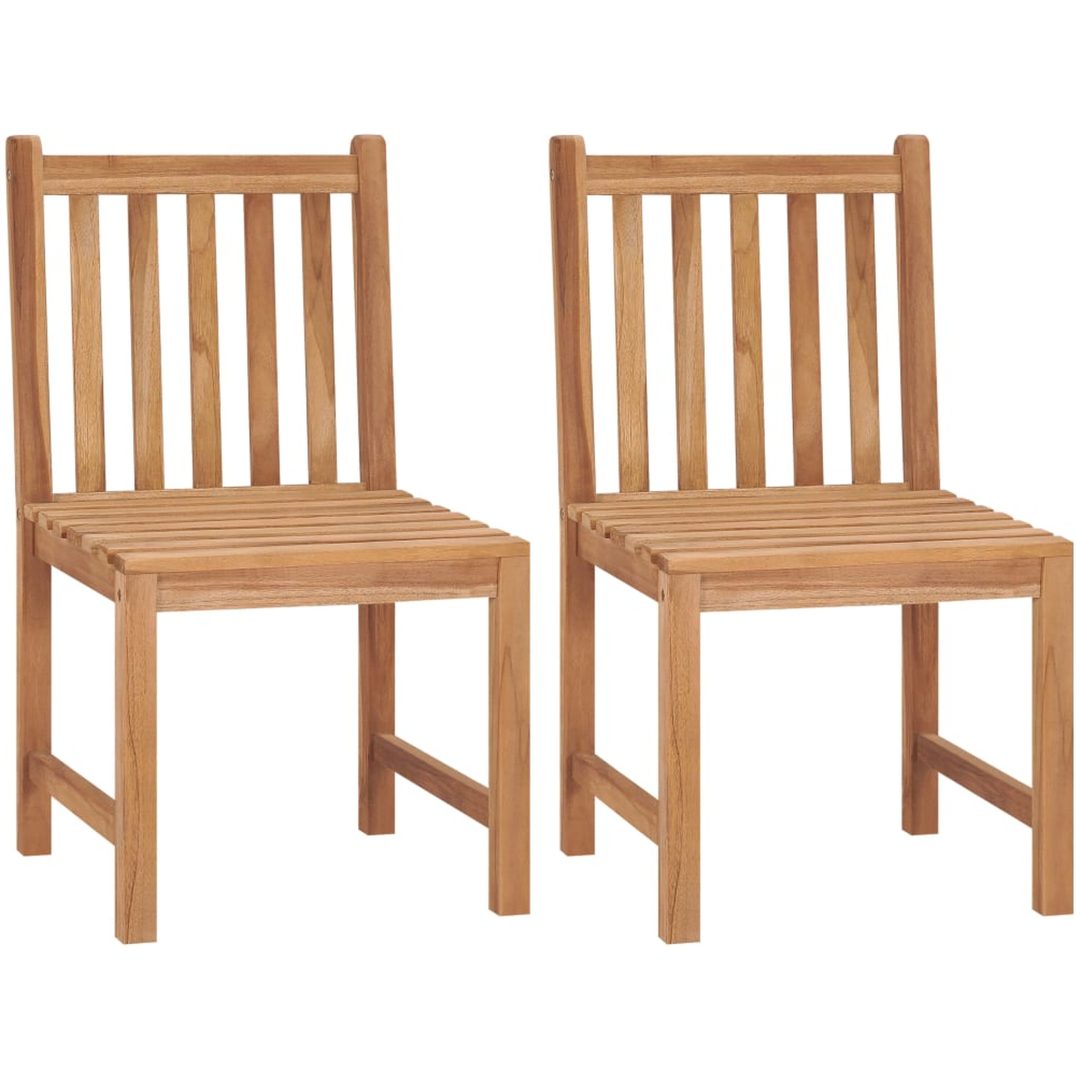 Trädgårdsstolar 2 st massiv teak vidaXL