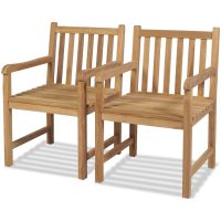 Trädgårdsstolar 2 st massiv teak vidaXL