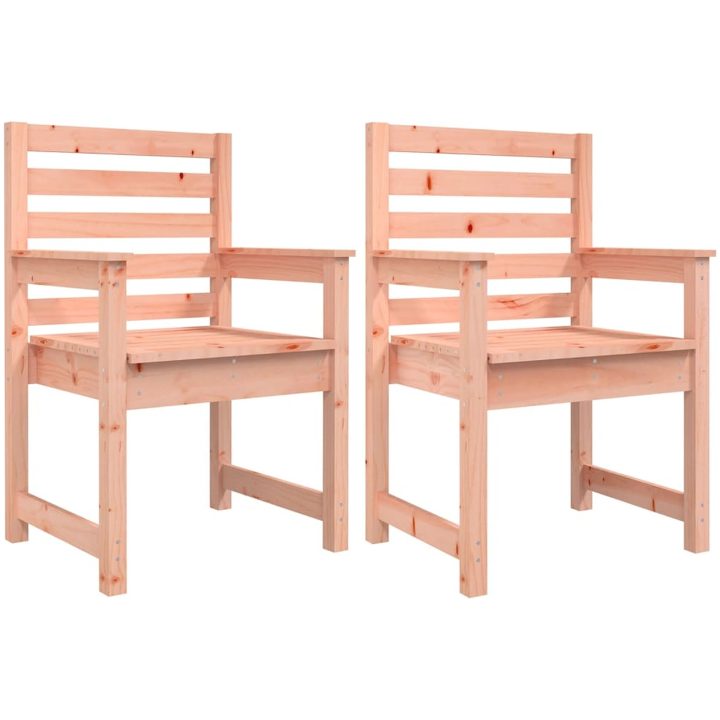 Trädgårdsstolar 2 st massivt douglasträ vidaXL 60 x 48 x 91 cm – bild 2