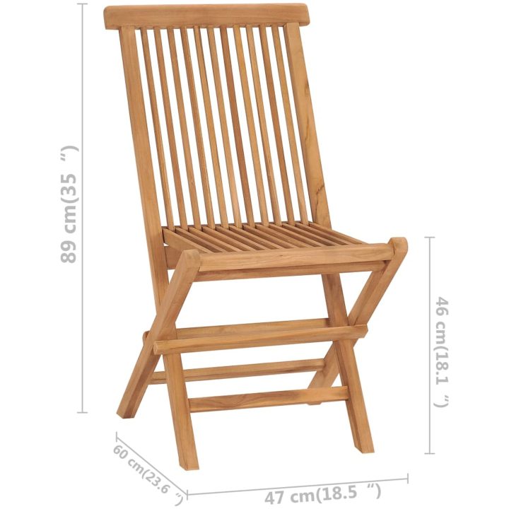 Trädgårdsstolar 2 st med antracita dynor massiv teak vidaXL – bild 10