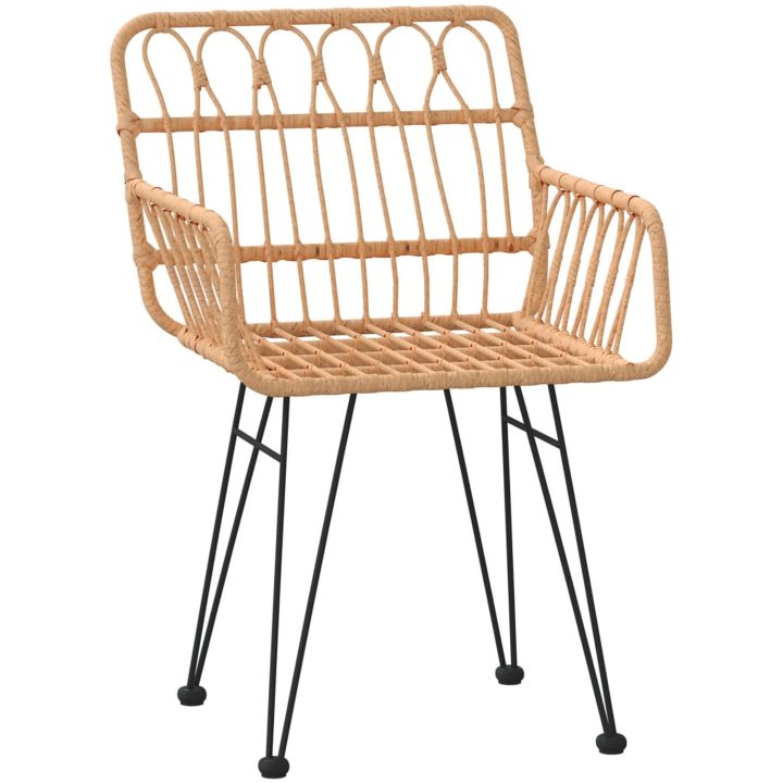 Trädgårdsstolar 2 st med armstöd 56x64x80 cm PE-rotting vidaXL – bild 3