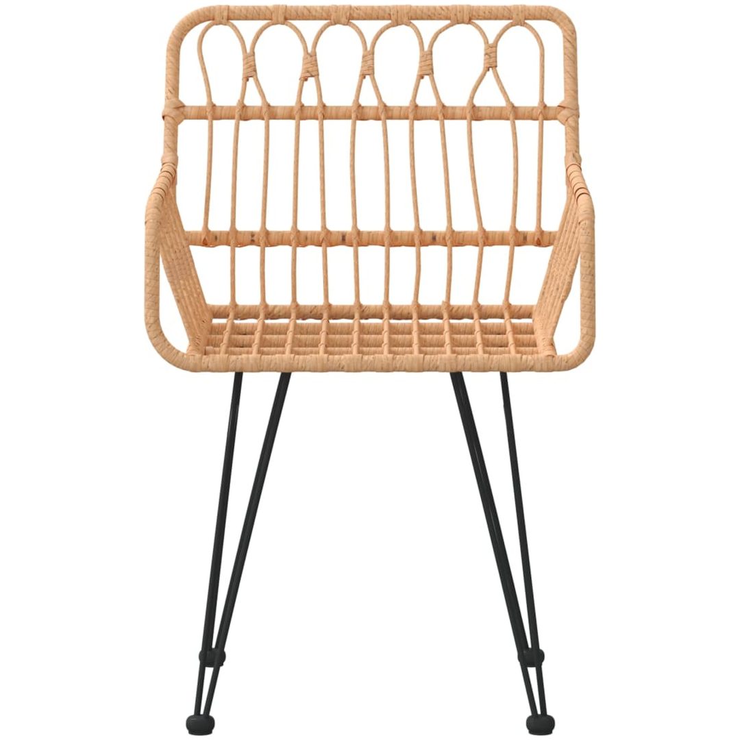Trädgårdsstolar 2 st med armstöd 56x64x80 cm PE-rotting vidaXL – bild 4