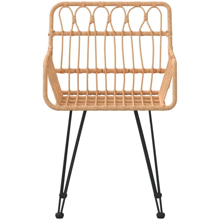 Trädgårdsstolar 2 st med armstöd 56x64x80 cm PE-rotting vidaXL – bild 4
