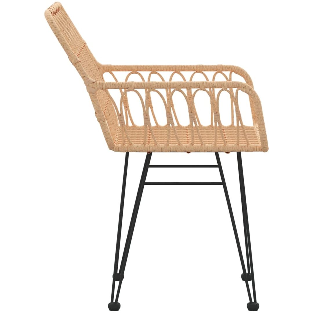 Trädgårdsstolar 2 st med armstöd 56x64x80 cm PE-rotting vidaXL – bild 5