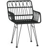 Trädgårdsstolar 2 st med armstöd svart 56x64x80 cm PE-rotting vidaXL – miniatyr 3