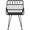 Trädgårdsstolar 2 st med armstöd svart 56x64x80 cm PE-rotting vidaXL – miniatyr 4