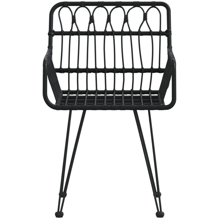 Trädgårdsstolar 2 st med armstöd svart 56x64x80 cm PE-rotting vidaXL – bild 4