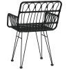 Trädgårdsstolar 2 st med armstöd svart 56x64x80 cm PE-rotting vidaXL – miniatyr 6