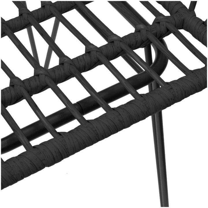 Trädgårdsstolar 2 st med armstöd svart 56x64x80 cm PE-rotting vidaXL – bild 8