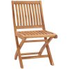 Trädgårdsstolar 2 st med beige dynor massiv teak vidaXL – miniatyr 3