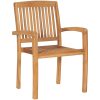 Trädgårdsstolar 2 st med blåa dynor massiv teak vidaXL – miniatyr 4