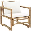 Trädgårdsstolar 2 st med dynor bambu vidaXL – miniatyr 2