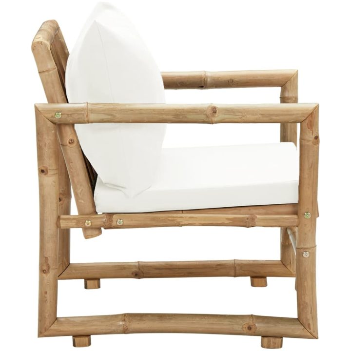 Trädgårdsstolar 2 st med dynor bambu vidaXL – bild 4
