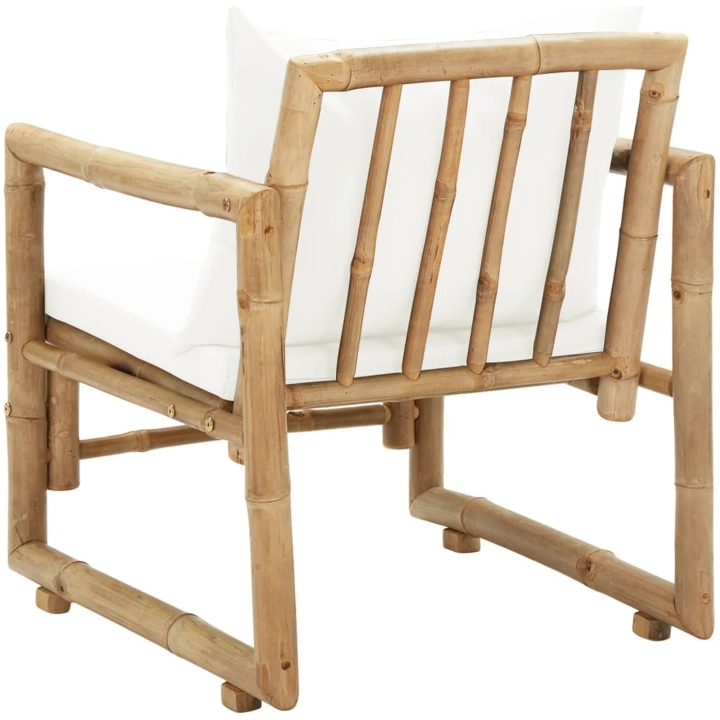 Trädgårdsstolar 2 st med dynor bambu vidaXL – bild 5