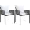 Trädgårdsstolar 2 st med dynor brun 54x61x83 cm konstrotting vidaXL – miniatyr 2