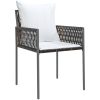 Trädgårdsstolar 2 st med dynor brun 54x61x83 cm konstrotting vidaXL – miniatyr 3